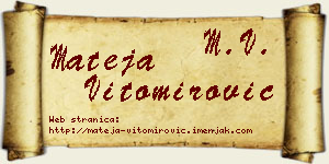 Mateja Vitomirović vizit kartica